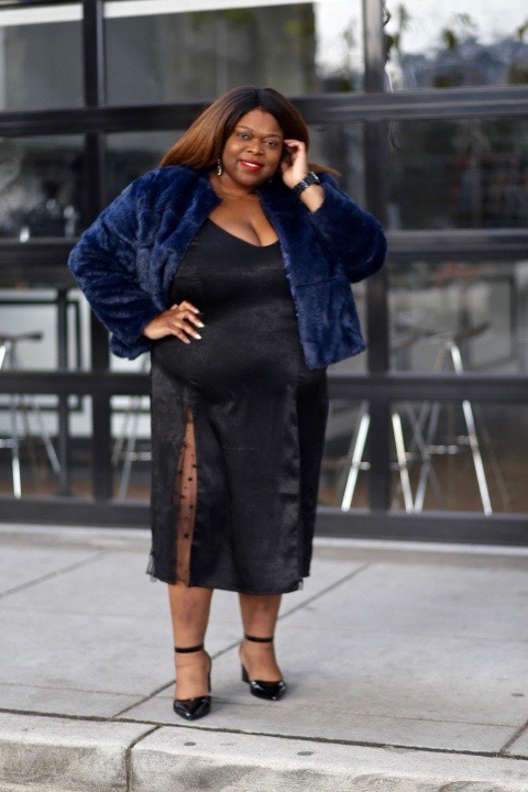 Plus sales fur jacket